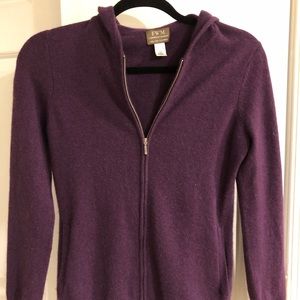 Cashmere zip front hoodie